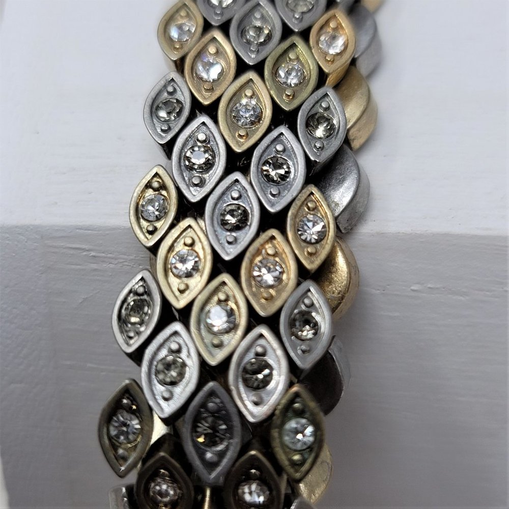 Gold & Silver Rhinestone Stretch Bracelet
